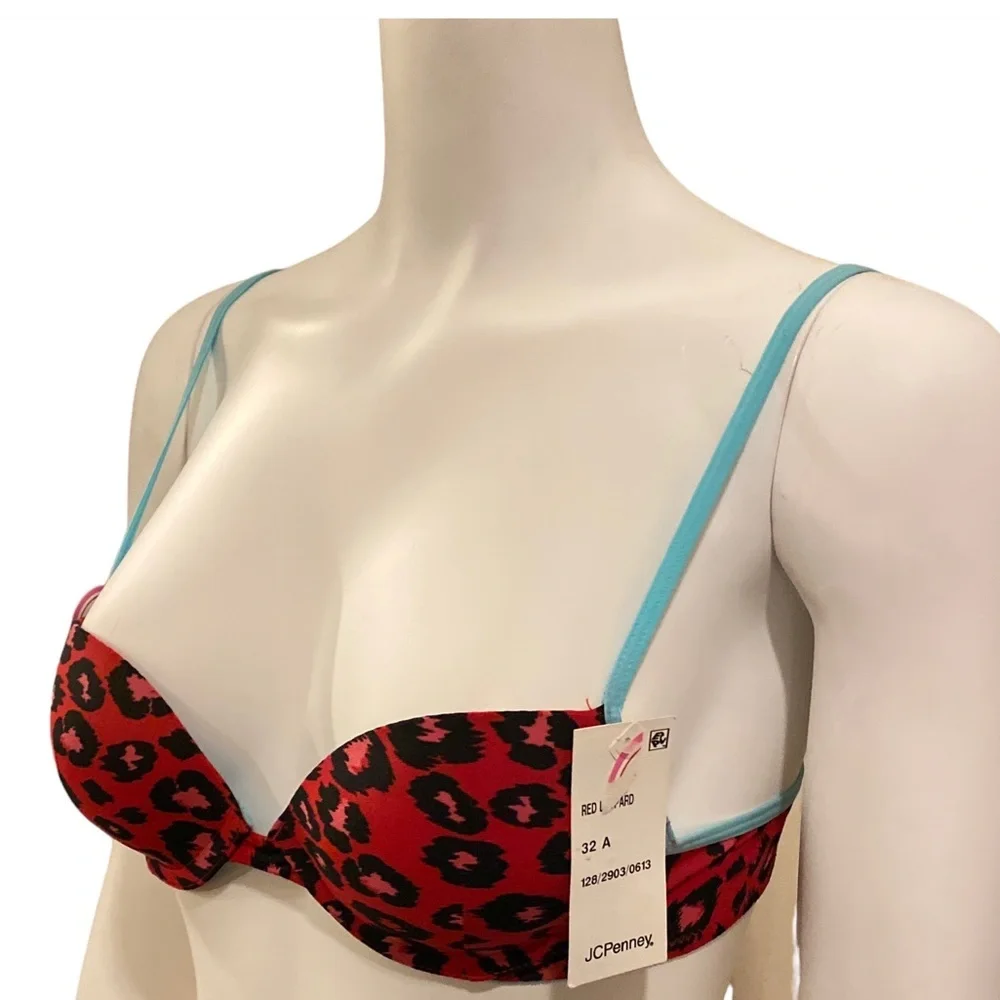 NWT FLIRTITUDE Push Up Bra with Cheetah Print, 32A - Picture 9 of 9